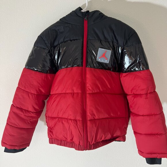 Nike Air Jordan Red and Black Puffer Coat Youth Medium - Picture 4 of 4